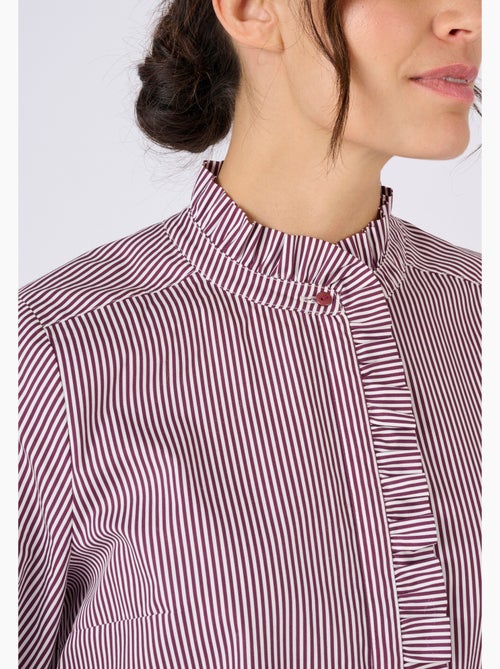 Chemisier rayé popeline pur coton - Damart - Kiabi