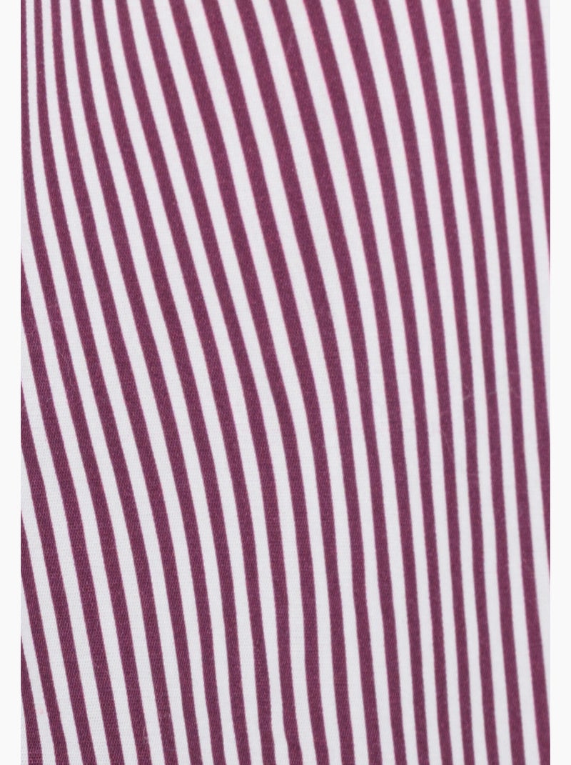 Chemisier rayé popeline pur coton - Damart Rouge - Kiabi