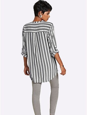 Chemisier Rayé Pure Viscose - Taille Standard - helline