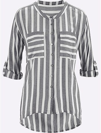 Chemisier Rayé Pure Viscose - Taille Standard - helline