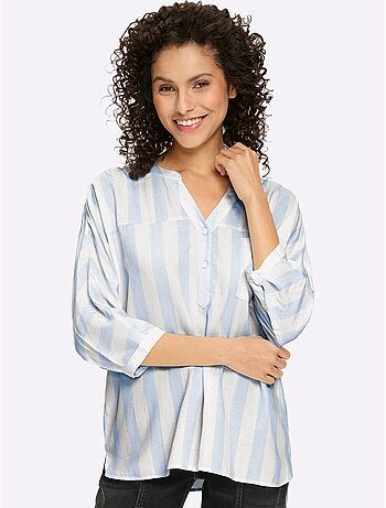 Chemisier Rayé Pure Viscose - Taille Standard - Helline