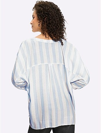 Chemisier Rayé Pure Viscose - Taille Standard - Helline