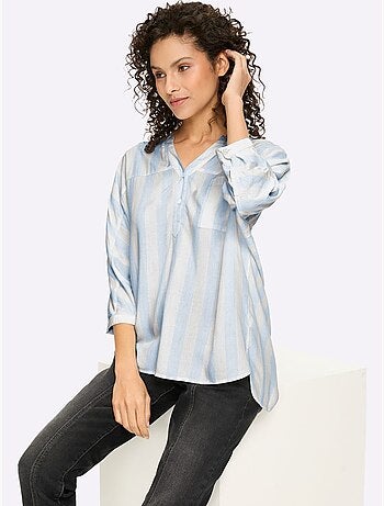Chemisier Rayé Pure Viscose - Taille Standard - Helline
