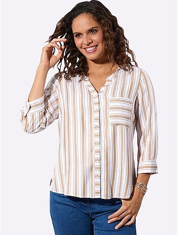Chemisier Rayé Pure Viscose - Taille Standard - Witt