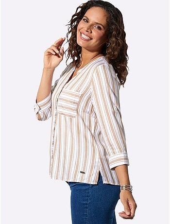 Chemisier Rayé Pure Viscose - Taille Standard - Witt