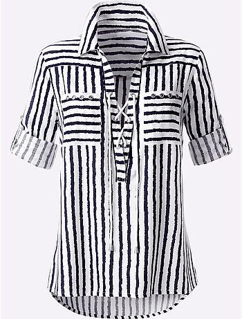 Chemisier Rayé Pure Viscose - Taille Standard - Witt