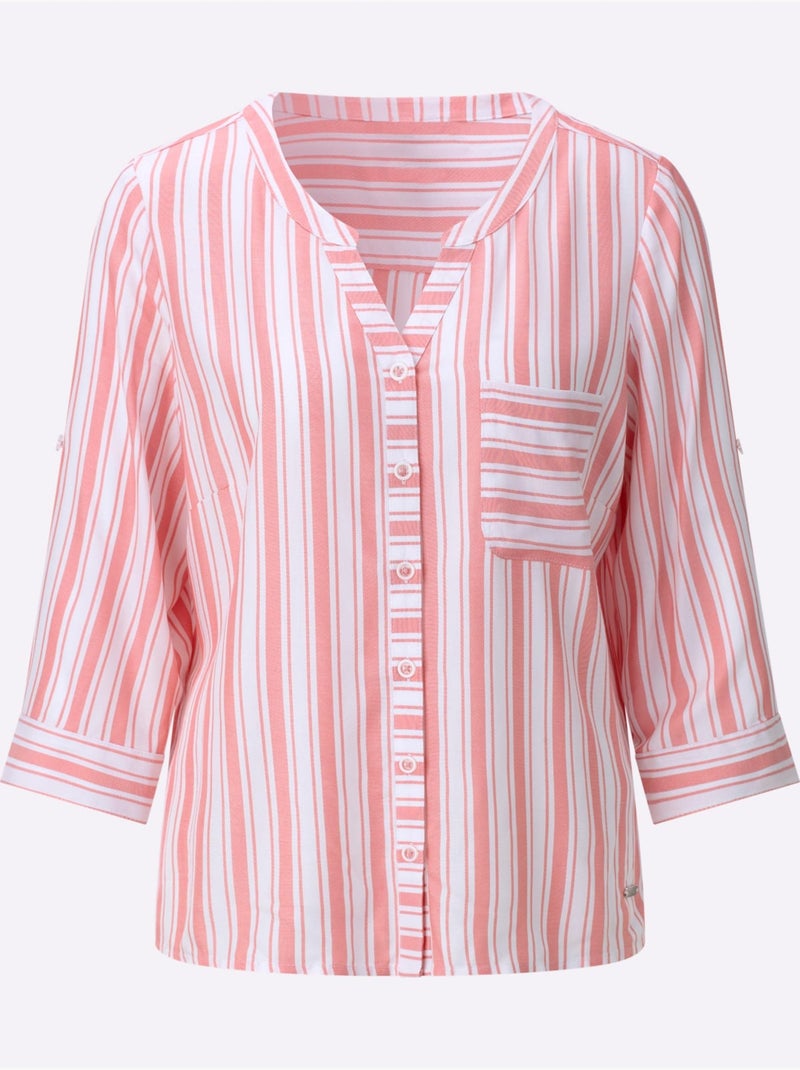Chemisier Rayé Pure Viscose - Taille Standard - Witt Rose - Kiabi