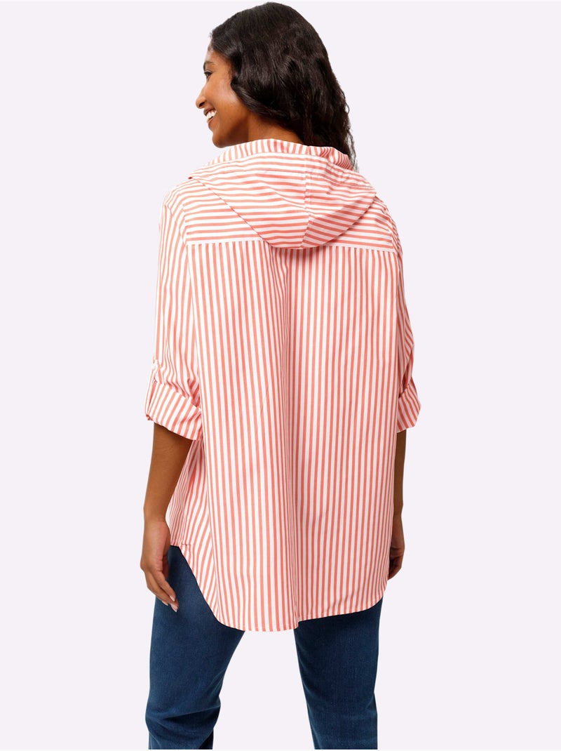 Chemisier Rayé Qualité Facile D'entretien - Taille Standard - Helline Orange - Kiabi