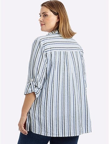 Chemisier Rayé Rayures Verticales Affinantes - Taille Standard - Sheego