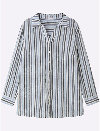 Chemisier Rayé Rayures Verticales Affinantes - Taille Standard - Sheego
