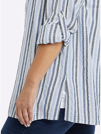 Chemisier Rayé Rayures Verticales Affinantes - Taille Standard - Sheego