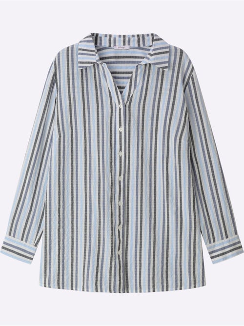 Chemisier Rayé Rayures Verticales Affinantes - Taille Standard - Sheego - Kiabi