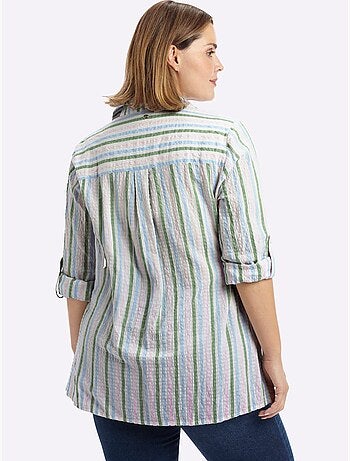 Chemisier Rayé Rayures Verticales Affinantes - Taille Standard - Sheego