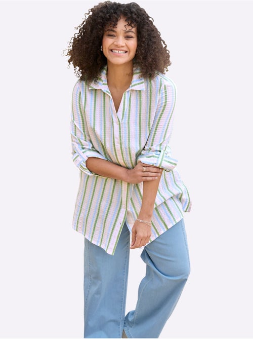 Chemisier Rayé Rayures Verticales Affinantes - Taille Standard - Sheego - Kiabi