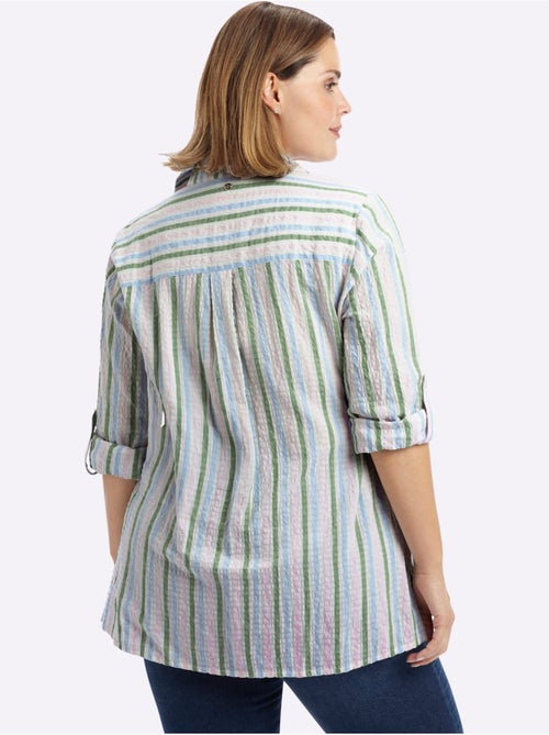 Chemisier Rayé Rayures Verticales Affinantes - Taille Standard - Sheego - Kiabi
