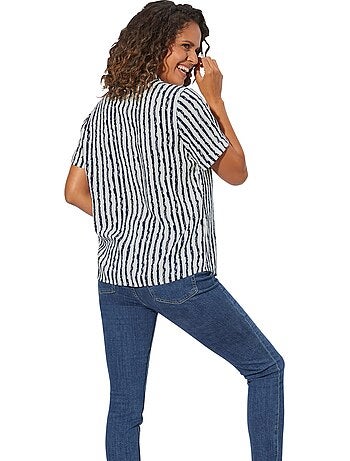 Chemisier Rayé Viscose Douce Et Fluide - Taille Standard - Witt