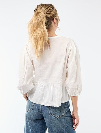 Chemisier romantique avec liens à nouer au col