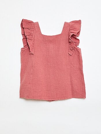 Chemisier sans manche en double gaze de coton