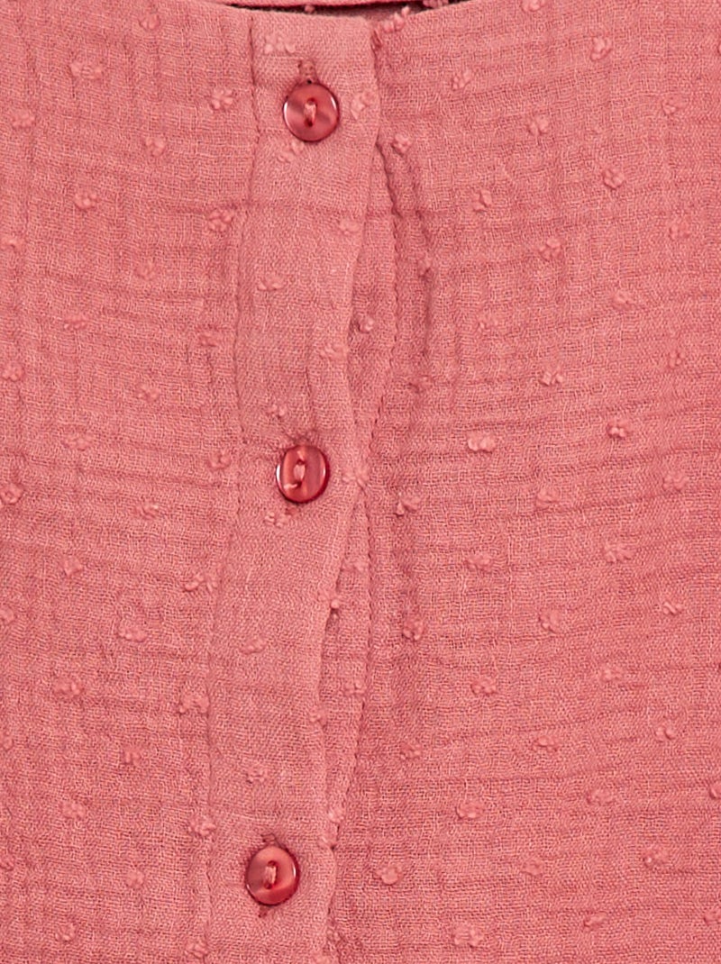 Chemisier sans manche en double gaze de coton Rose - Kiabi