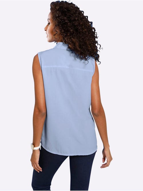 Chemisier sans manches avec col chemise et patte de boutonnage - Taille standard - Moda Vilona - Kiabi Chemisier sans manches avec col chemise et patte de boutonnage - Taille standard - Moda Vilona - Kiabi