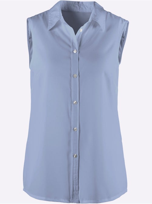 Chemisier sans manches avec col chemise et patte de boutonnage - Taille standard - Moda Vilona - Kiabi Chemisier sans manches avec col chemise et patte de boutonnage - Taille standard - Moda Vilona - Kiabi