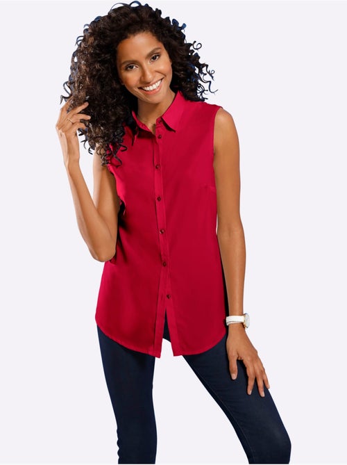 Chemisier sans manches avec col chemise et patte de boutonnage - Taille standard - Moda Vilona - Kiabi Chemisier sans manches avec col chemise et patte de boutonnage - Taille standard - Moda Vilona - Kiabi