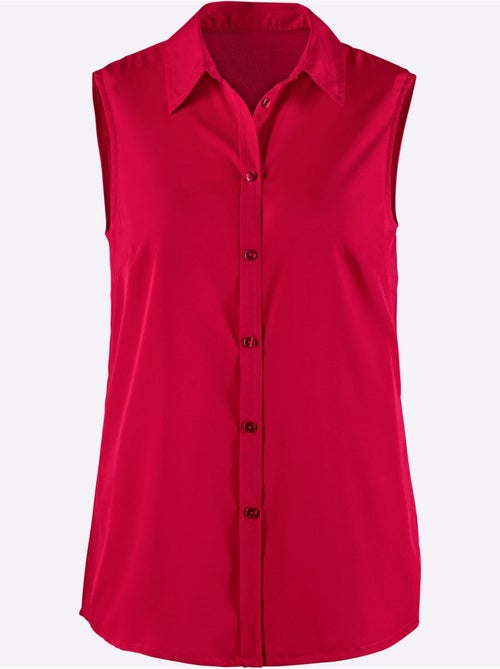 Chemisier sans manches avec col chemise et patte de boutonnage - Taille standard - Moda Vilona - Kiabi Chemisier sans manches avec col chemise et patte de boutonnage - Taille standard - Moda Vilona - Kiabi