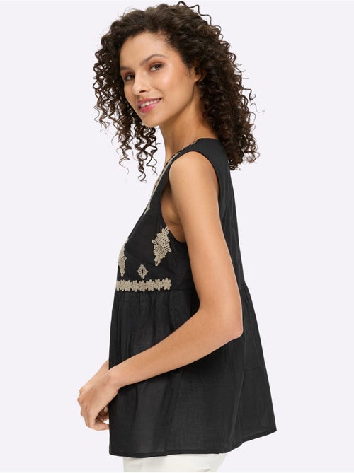Chemisier Sans Manches Magnifique Broderie - Taille Standard - Helline - Kiabi Chemisier Sans Manches Magnifique Broderie - Taille Standard - Helline - Kiabi