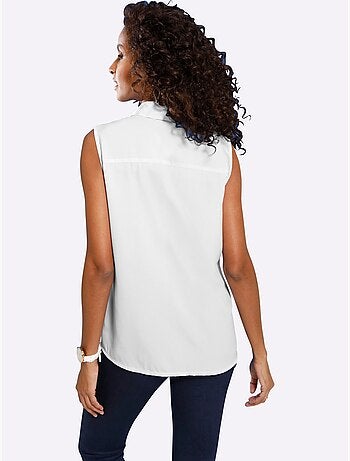 Chemisier Sans Manches Ourlet Légèrement Arrondi - Taille Standard - Moda Vilona