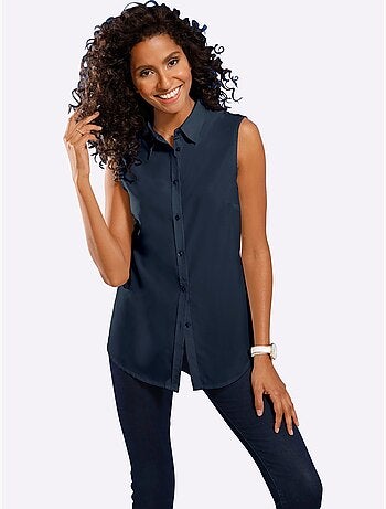 Chemisier Sans Manches Ourlet Légèrement Arrondi - Taille Standard - Moda Vilona