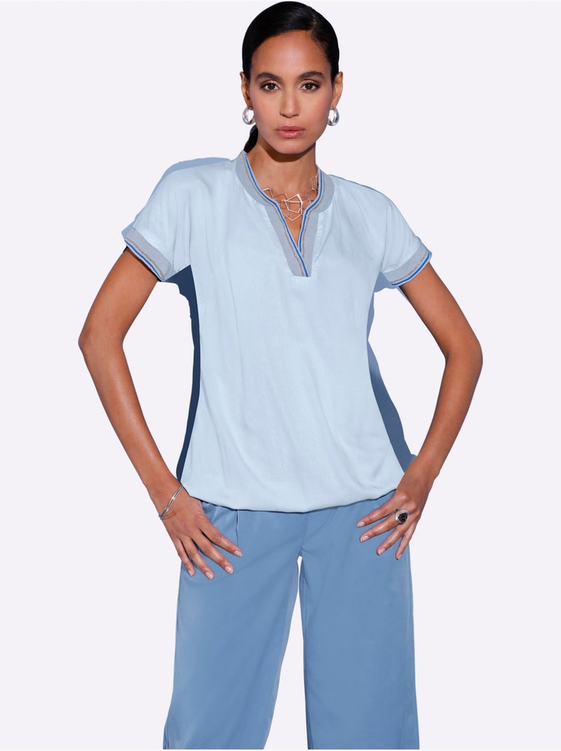 Chemisier Sans Manches Pure Viscose - Taille Standard - helline Bleu clair - Kiabi