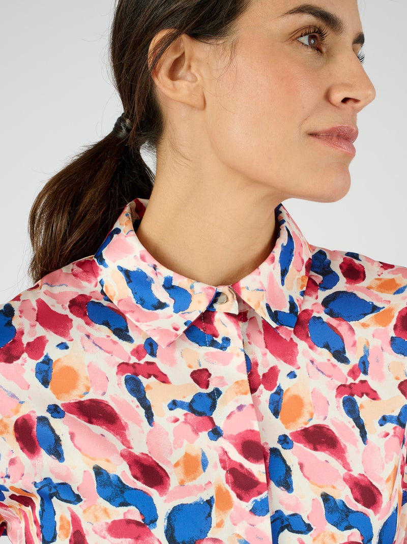 Chemisier satin - Damart Blanc - Kiabi