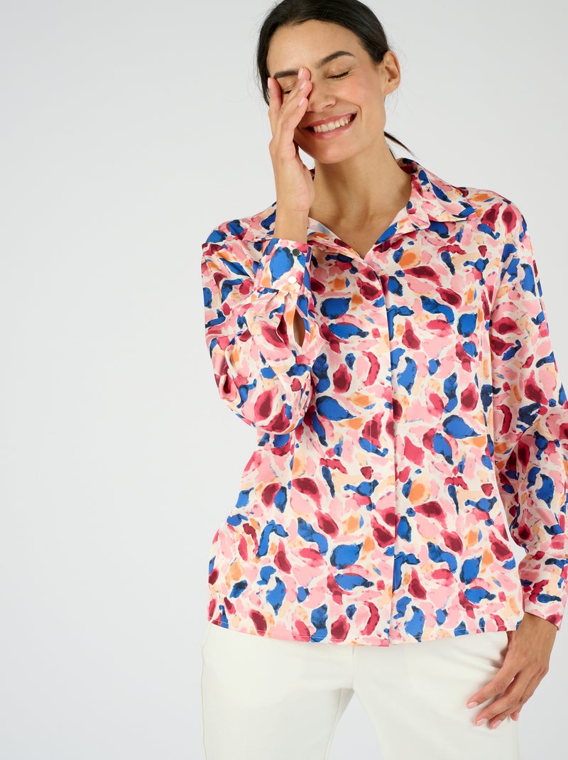 Chemisier satin - Damart Blanc - Kiabi