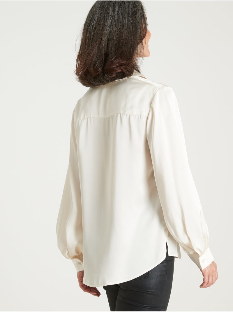Chemisier satin - DAXON Ecru - Kiabi
