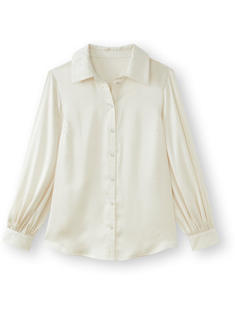 Chemisier satin - DAXON Ecru - Kiabi