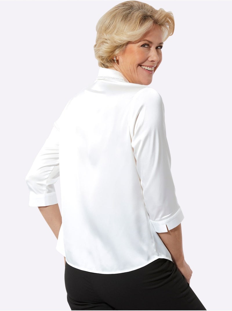 Chemisier satin - taille standard - witt Ecru - Kiabi
