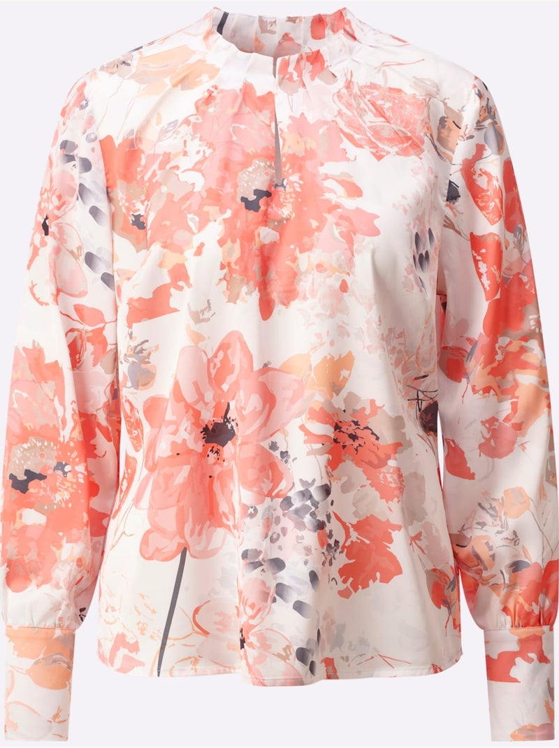Chemisier Satin Mat élégant - Taille Standard - Helline Ecru - Kiabi