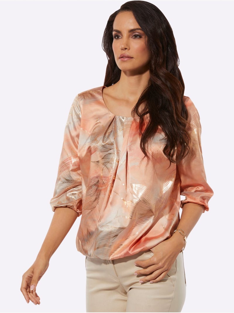 Chemisier Satin Mat élégant - Taille Standard - Helline Ecru - Kiabi