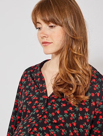 Chemisier style pyjama de grossesse - Kiabi