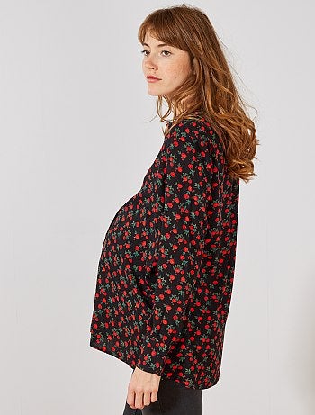 Chemisier style pyjama de grossesse - Kiabi