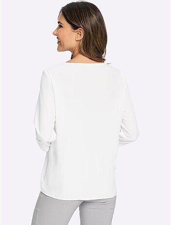 Chemisier superbe broderie florale - taille standard - moda vilona