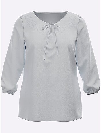 Chemisier superbe broderie florale - taille standard - moda vilona