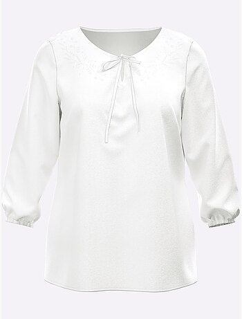 Chemisier superbe broderie florale - taille standard - moda vilona