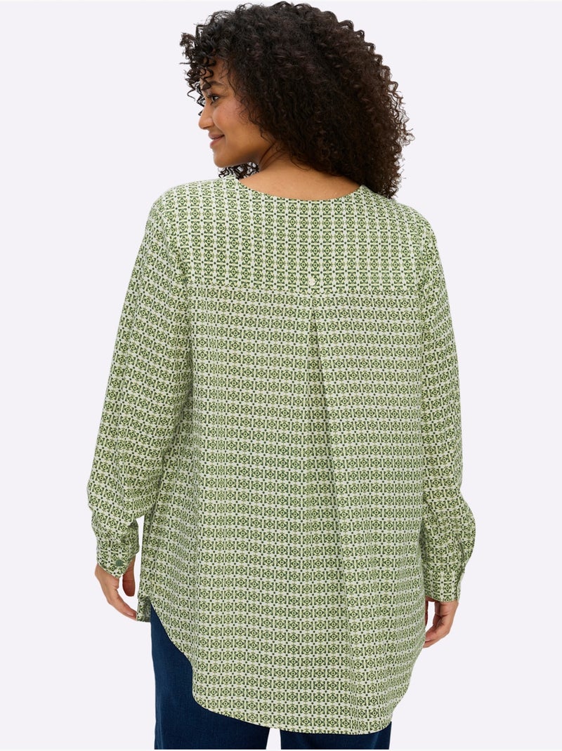 Chemisier Superbe Motif - Taille Standard - Sheego Noir Vert - Kiabi