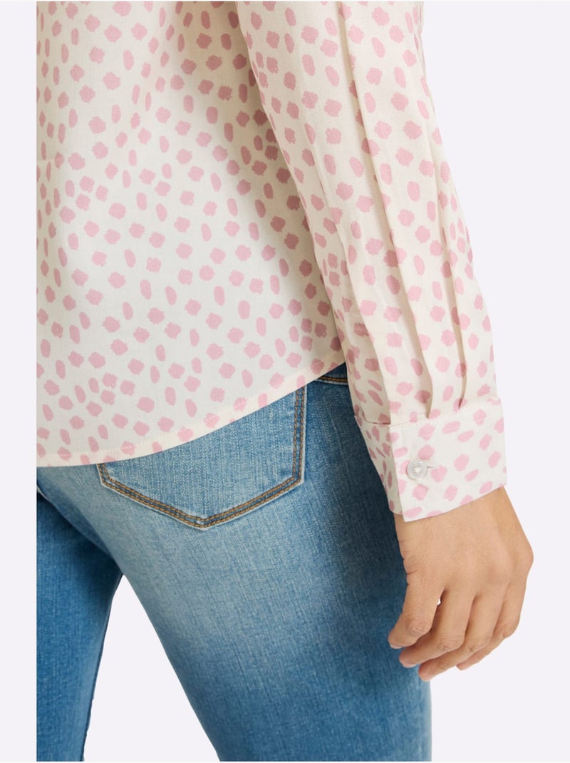 Chemisier Superbe Motif à Pois - Taille Standard - Helline Blanc Rose - Kiabi
