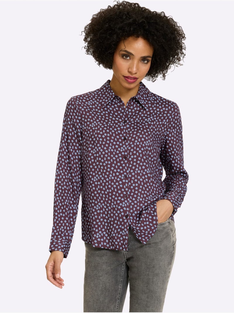 Chemisier Superbe Motif à Pois - Taille Standard - Helline Bleu Bordeaux - Kiabi