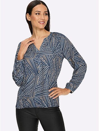 Chemisier superbe motif graphique - taille standard - helline