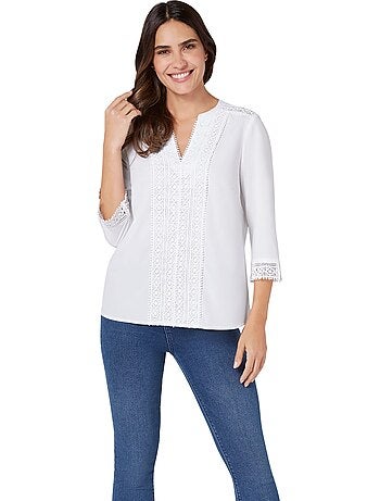 Chemisier Superbes Finitions En Dentelle - Taille Standard - Moda Vilona