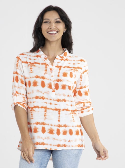 Chemisier Tropino Orange Chemisiers mao - Kiabi
