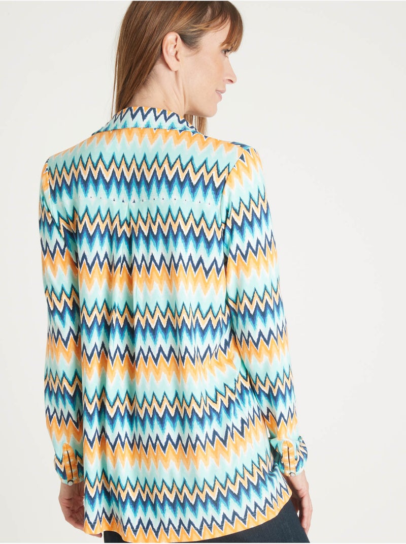 Chemisier tunique en maille - DAXON Bleu Vert - Kiabi